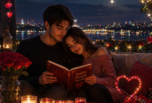 Sevgiliye okunacak masallar için romantik ay ışığı gece masalı görseli