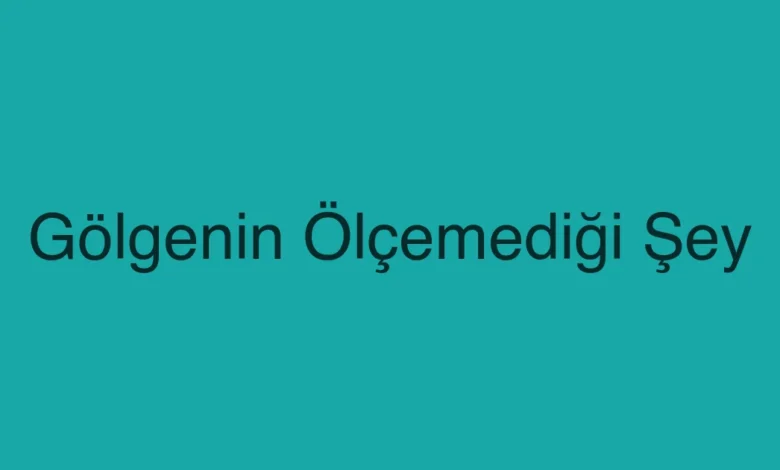 Gölgenin Ölçemediği Şey