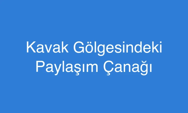 Kavak Gölgesindeki Paylaşım Çanağı