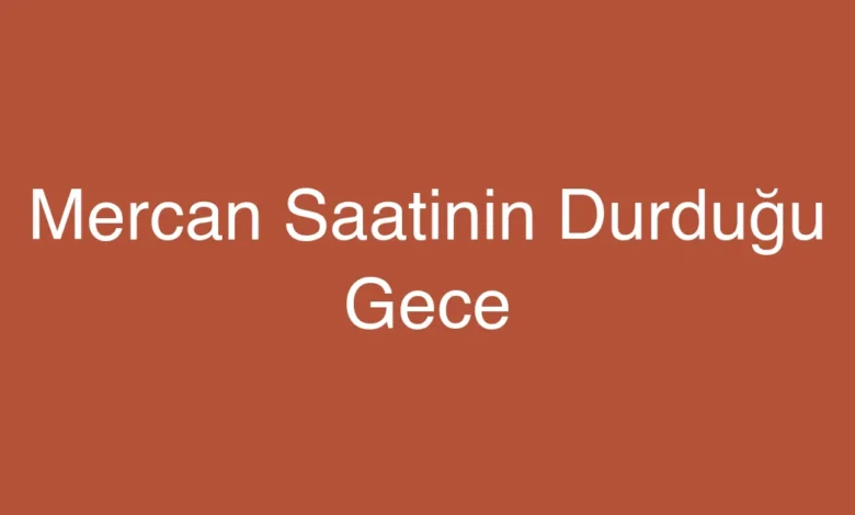 Mercan Saatinin Durduğu Gece