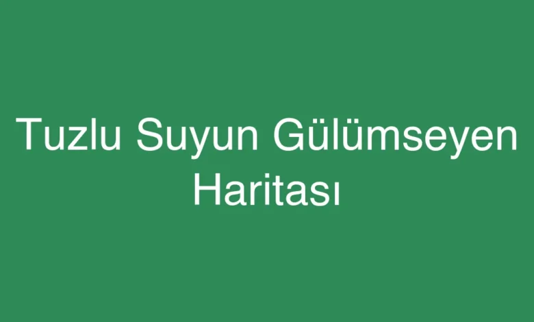Tuzlu Suyun Gülümseyen Haritası