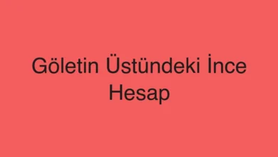 Göletin Üstündeki İnce Hesap