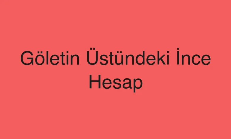 Göletin Üstündeki İnce Hesap