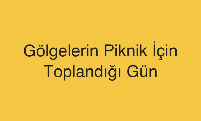 Gölgelerin Piknik İçin Toplandığı Gün