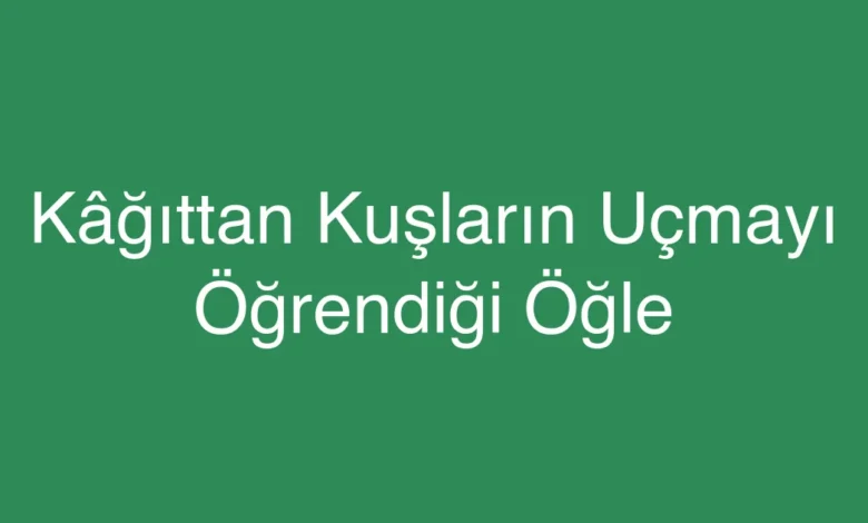 Kâğıttan Kuşların Uçmayı Öğrendiği Öğle