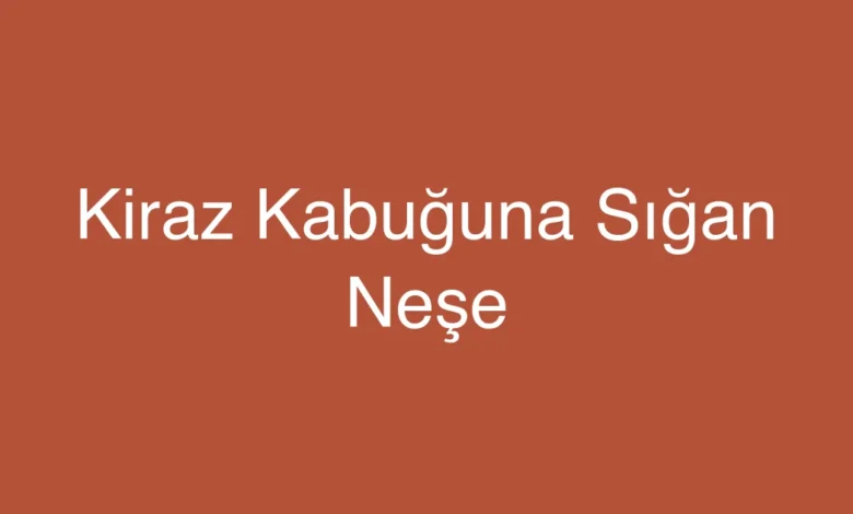 Kiraz Kabuğuna Sığan Neşe