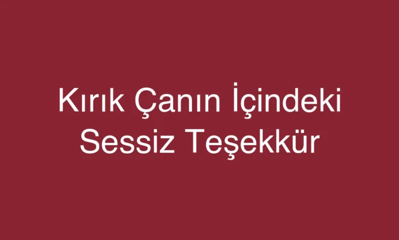 Kırık Çanın İçindeki Sessiz Teşekkür
