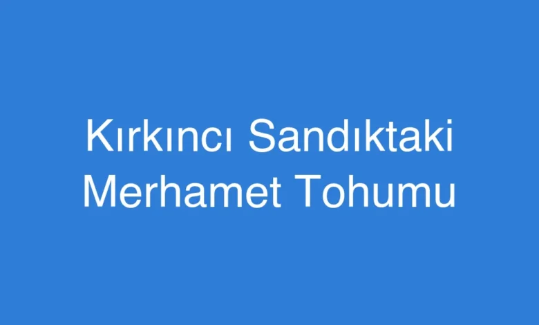 Kırkıncı Sandıktaki Merhamet Tohumu