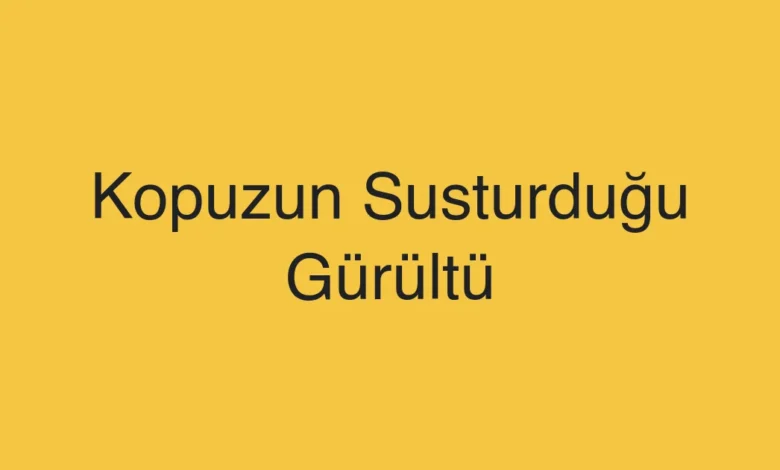 Kopuzun Susturduğu Gürültü