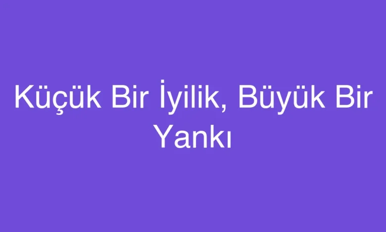 Küçük Bir İyilik, Büyük Bir Yankı