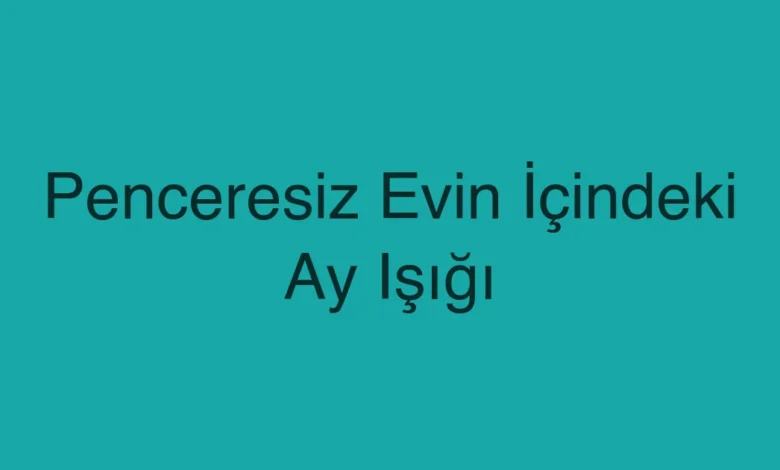 Penceresiz Evin İçindeki Ay Işığı