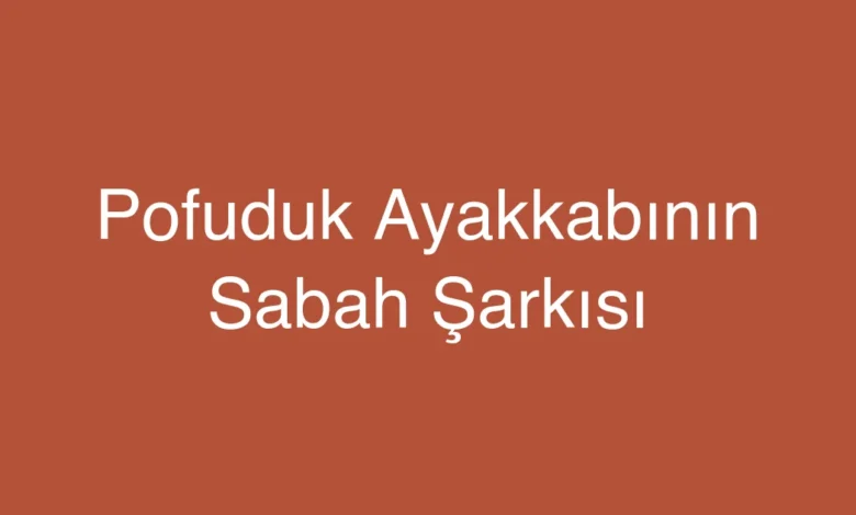 Pofuduk Ayakkabının Sabah Şarkısı