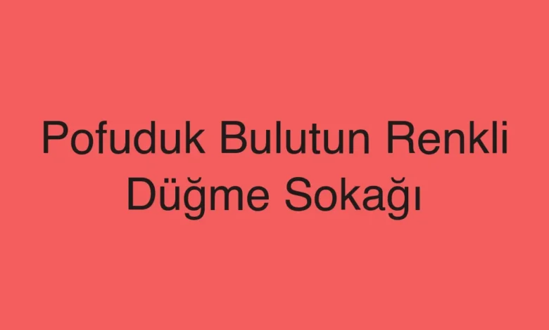 Pofuduk Bulutun Renkli Düğme Sokağı