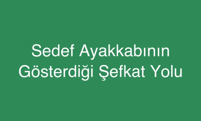 Sedef Ayakkabının Gösterdiği Şefkat Yolu