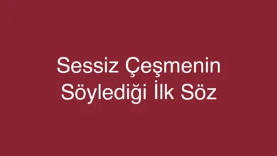 Sessiz Çeşmenin Söylediği İlk Söz