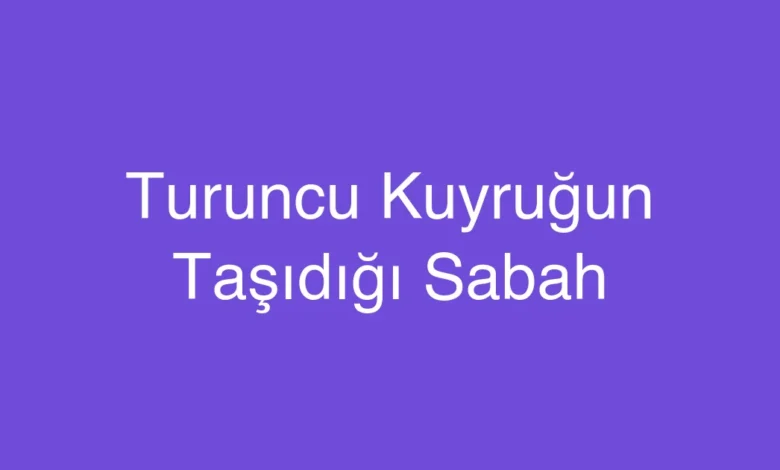 Turuncu Kuyruğun Taşıdığı Sabah