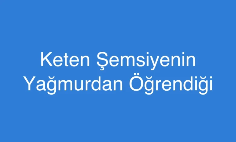 Keten Şemsiyenin Yağmurdan Öğrendiği