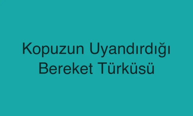 Kopuzun Uyandırdığı Bereket Türküsü