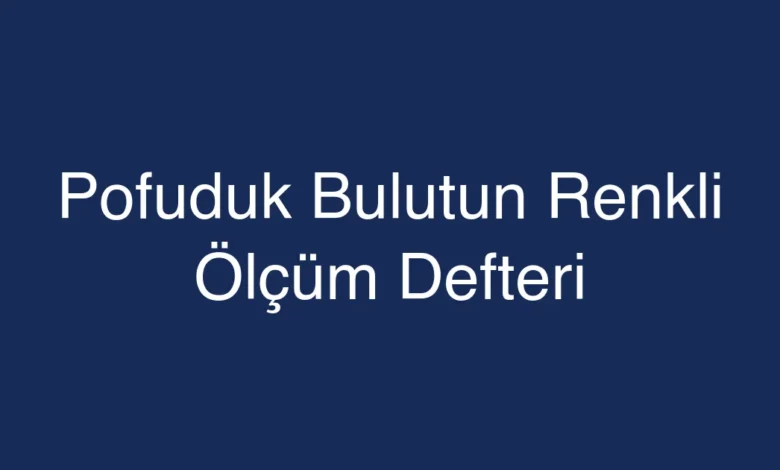 Pofuduk Bulutun Renkli Ölçüm Defteri