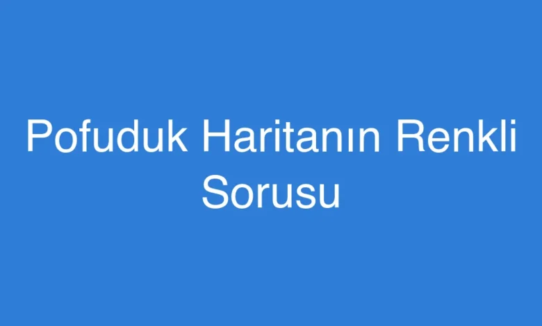 Pofuduk Haritanın Renkli Sorusu