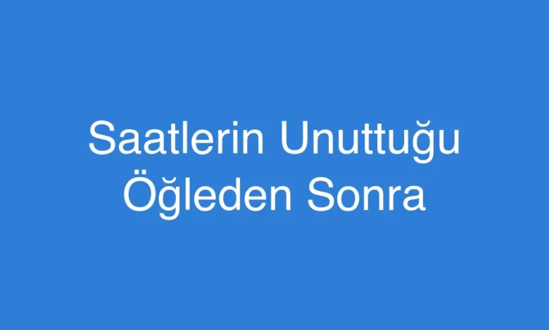 Saatlerin Unuttuğu Öğleden Sonra