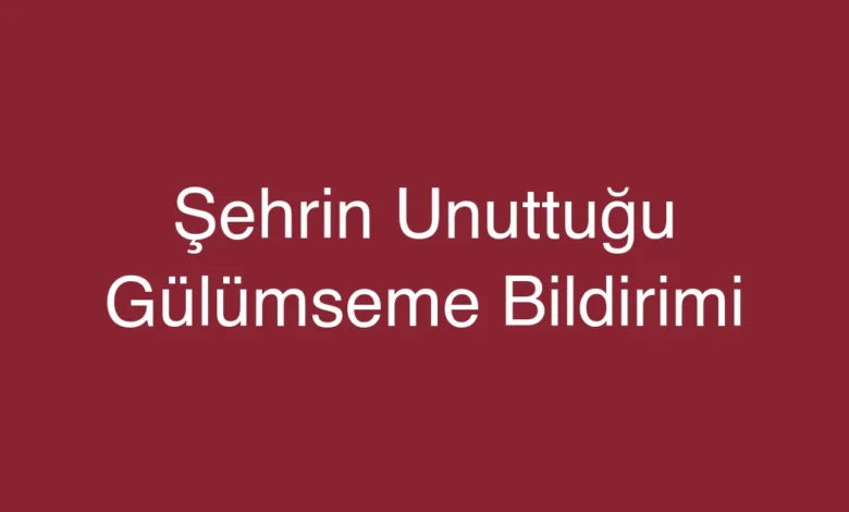 Şehrin Unuttuğu Gülümseme Bildirimi