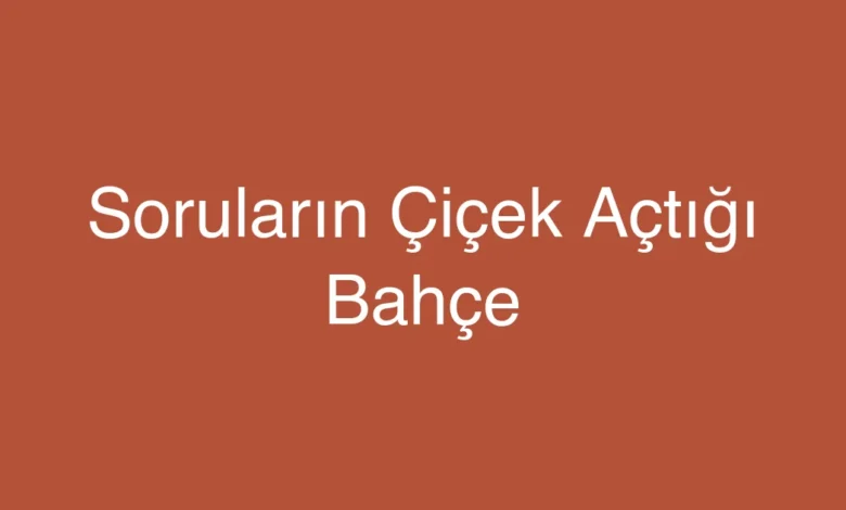 Soruların Çiçek Açtığı Bahçe