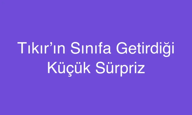 Tıkır’ın Sınıfa Getirdiği Küçük Sürpriz