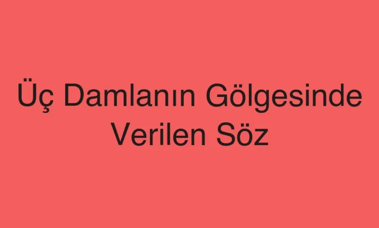 Üç Damlanın Gölgesinde Verilen Söz