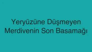 Yeryüzüne Düşmeyen Merdivenin Son Basamağı